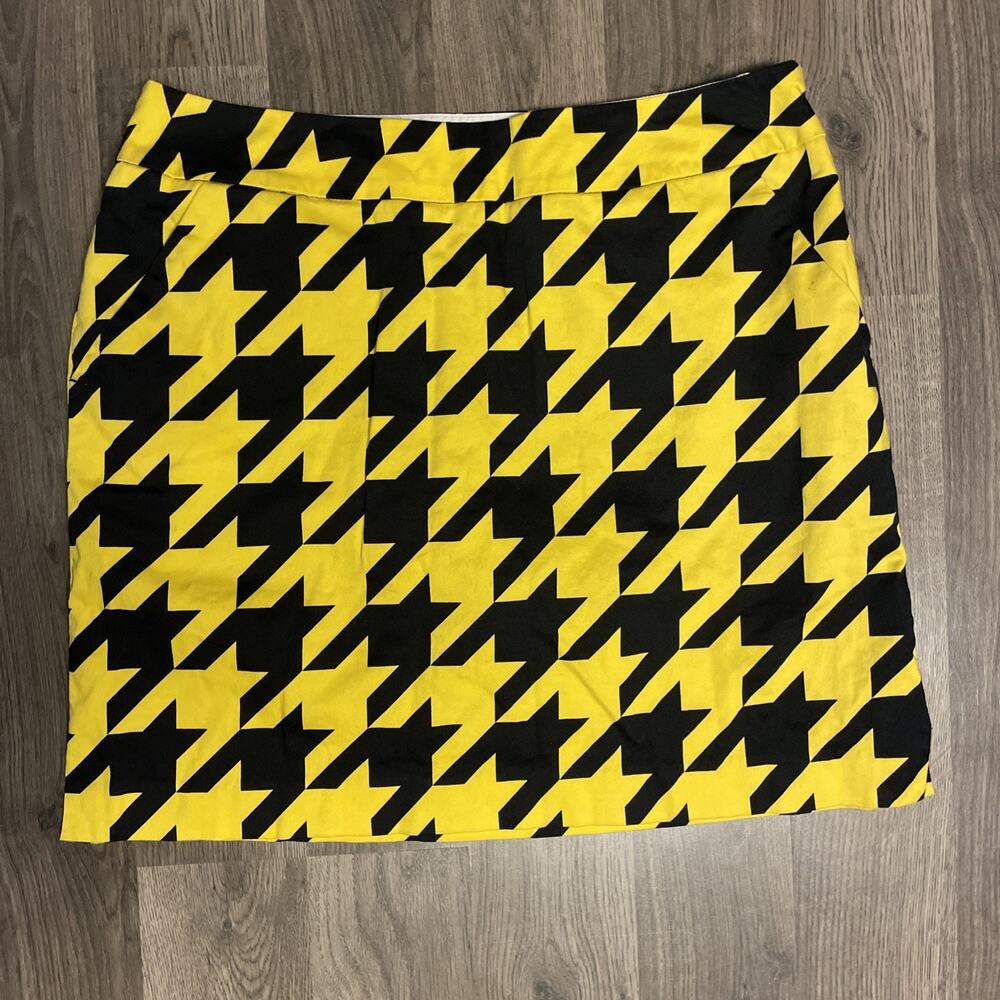 Loudmouth Ladies Skort Golf Pickleball Tennis Skirt Pockets Yellow Black 8
